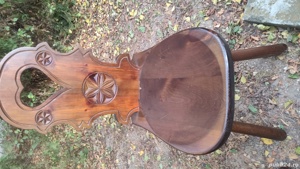 Masa+ scaune rustica vintage lemn sculptata cu 4 scaune - imagine 8