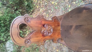 Masa+ scaune rustica vintage lemn sculptata cu 4 scaune - imagine 9