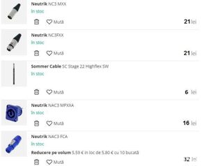 Cablu microfon, Tasker si Sommer Cable & mufe Neutrik XLR