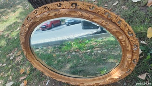 Oglinda interbelica lemn antica vintage  - imagine 5