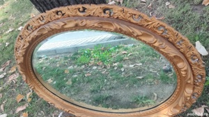 Oglinda interbelica lemn antica vintage  - imagine 4