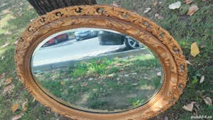 Oglinda interbelica lemn antica vintage  - imagine 2