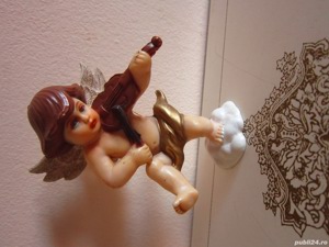 cadou rar Inger cu vioara figurina mica vintage colectie Germania anii '60