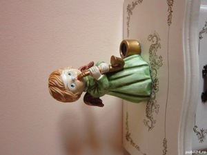 Inger cu saxofon si suport lumanare vintage portelan Germania'80