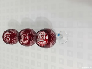 Pahare vin din cristal rosu