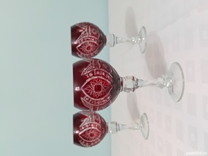 Pahare vin din cristal rosu - imagine 4