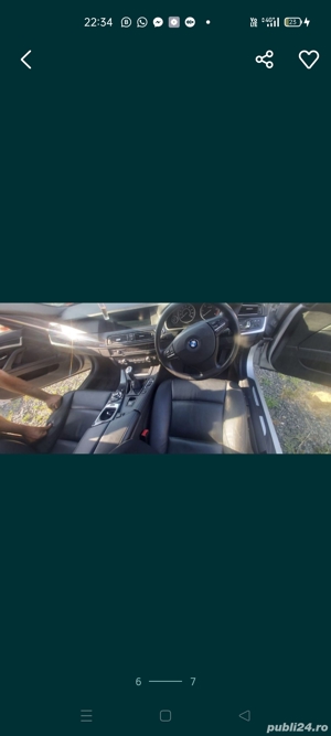Dezmembrez orice piesa BMW F10 520d de 184 de cai, an 2012, cu multe dotarii, in stare foarte buna - imagine 4