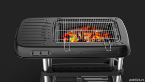 Vand Gratar cu 2 roti pe carbune HYBA XL 1, Otel, 110x60x85 cm, Nou, 299 Lei.  - Produsul este NOU s - imagine 6