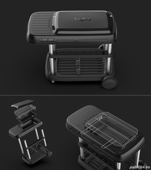 Vand Gratar cu 2 roti pe carbune HYBA XL 1, Otel, 110x60x85 cm, Nou, 299 Lei.  - Produsul este NOU s - imagine 4