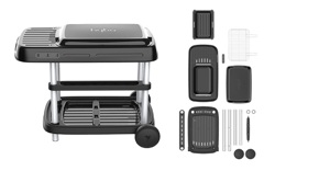 Vand Gratar cu 2 roti pe carbune HYBA XL 1, Otel, 110x60x85 cm, Nou, 299 Lei.  - Produsul este NOU s - imagine 3