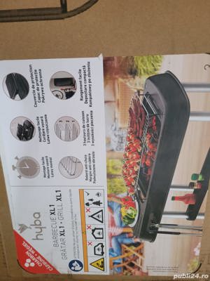 Vand Gratar cu 2 roti pe carbune HYBA XL 1, Otel, 110x60x85 cm, Nou, 299 Lei.  - Produsul este NOU s - imagine 9