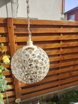 Lustra de living sau dormitor din metal cu sticla stil cristal