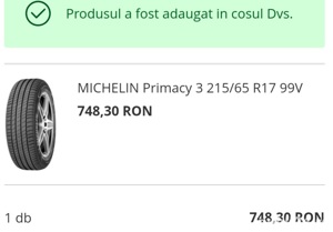 set 4 anvelope Vara Michelin 215/65R17