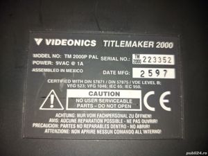 Editare Video Analog Generator De Caractere Videonics , Mixer Video Hama - imagine 7