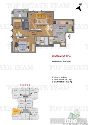 Apartament lux 3 camere - imagine 12