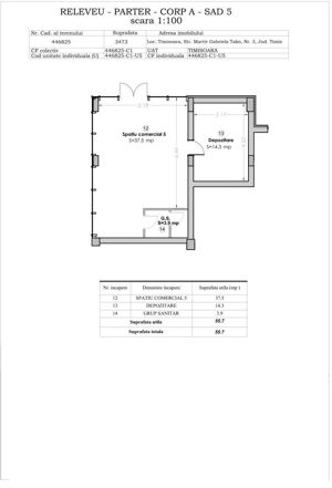 Spatiu comercial de inchiriat  55.7mp,  zona Lipovei,str  Martir Gabriela Tako nr 3 - imagine 2