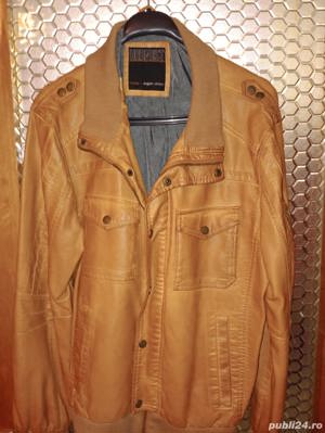 Haina piele naturala winter parka jacka iarna salopete groase - imagine 9