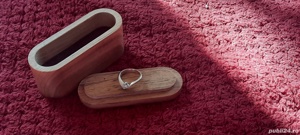 Inel de logodna din aur alb,cu diamant - imagine 2