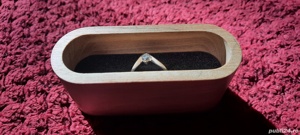 Inel de logodna din aur alb,cu diamant - imagine 3