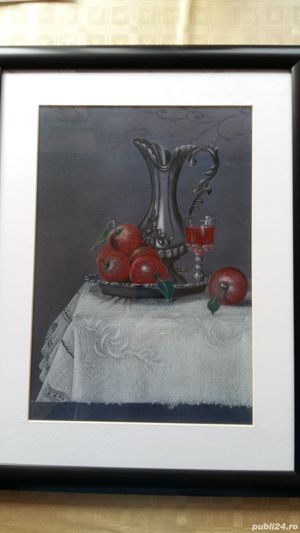 Tablou "Natura statica cu carafa si mere" - imagine 2