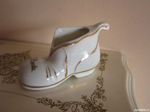 cadou rar Papuc porțelan alb vintage colectie Trinkets Shoe Italia 