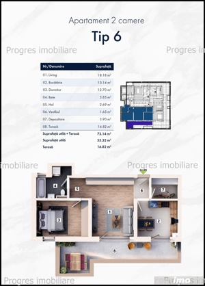 Apartament 2 camere - bloc nou - loc parcare - 103.900 euro - imagine 3