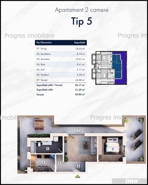 Apartament 2 camere - loc parcare - bloc nou - tersasa 44mp - 103.900 euro - imagine 7