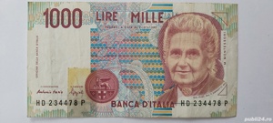 bancnota 1000 lire Italia 1990