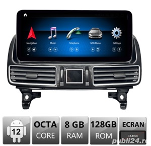 Navigatie Android 12 Dedicata Mercedes ML W166 GL X166 NTG4.5 Octacore 8+128GB Display QLED 12,3" 4G