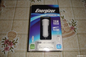 incarcator auto ENERGIZER rapid charger 15W iphone cablu usb lightning