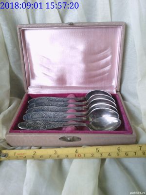 Lingurite vechi rare set 6 buc si Caseta originala - imagine 2