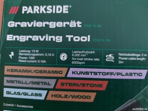 Aparat pentru gravura pe sticla, fier, lemn piatra etc Parkside 13 W 6.000 rpm