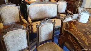 Salon flamand Canapea,  jilt+ 4 scaune antice - imagine 8
