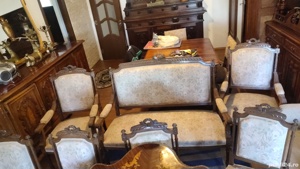 Salon flamand Canapea,  jilt+ 4 scaune antice - imagine 10