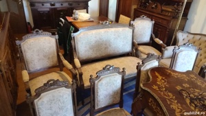 Salon flamand Canapea,  jilt+ 4 scaune antice - imagine 6