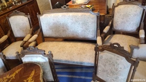 Salon flamand Canapea,  jilt+ 4 scaune antice - imagine 4