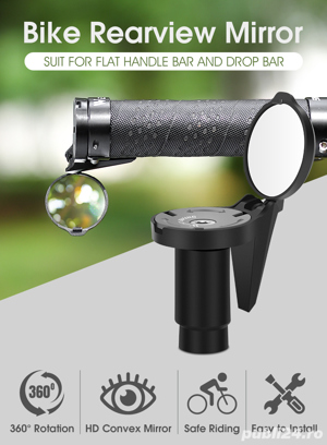 Mini oglindă bicicleta dop cursiera mtb convexa pliabila ghidon trotin - imagine 9