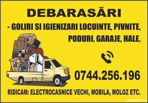 Debarasari goliri case,locuinte,pivnite,poduri,garaje,hale,depozite,curti,etc.