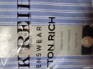 Camasa cu maneca lunga albastra cu dungi albe 45 - imagine 4