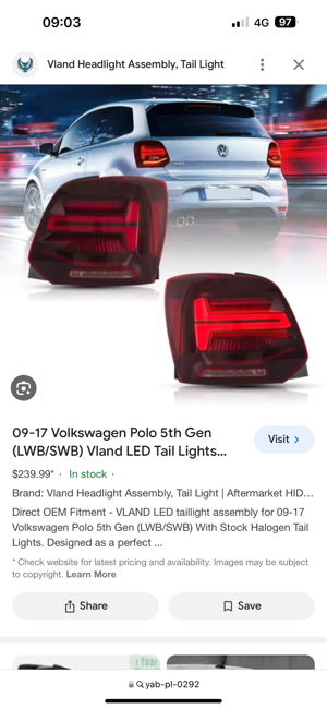 Stopuri Triple Full LED VW POLO  - imagine 2