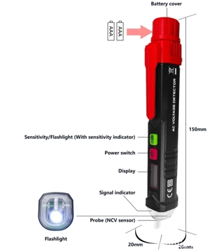 Detector   creion tensiune digital AC fără contact - ANENG AC1010 - imagine 9