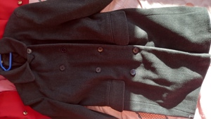 Vand sacou gri pentru femei, din stofa - imagine 5