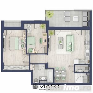 Apartament modern 3 camere in bloc nou cu lift  Turnisor - imagine 7