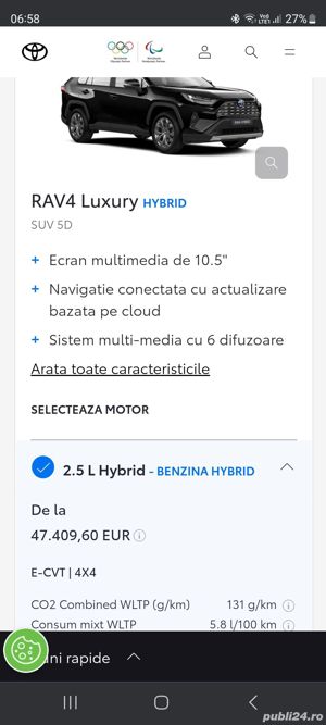 Toyota Rav 4 Hybrid Luxury 2022 - imagine 8
