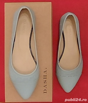 Pantofi dama din piele noi Dasha culoare bleu, nr.39