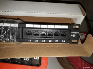 Panou CAT6 cu 24 porturi RJ45 Cadru de montare pe perete pentru raft  - imagine 2