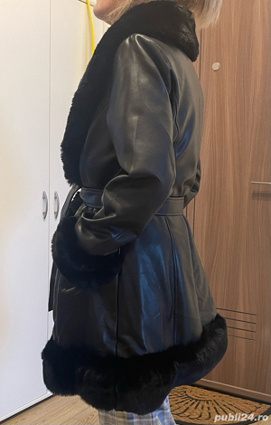 Scurta piele ecologica captusita cu blanita - imagine 3