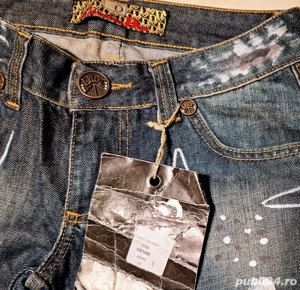 Blugi de damă Christian Dior noi, cu imprimeuri, broderii și ștrasuri, mărimea 27 - imagine 10