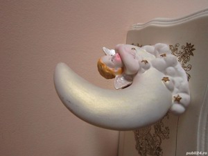 cadou rar Inger dragalas pe luna-suport lumanare portelan colectie Germania1980 - imagine 2