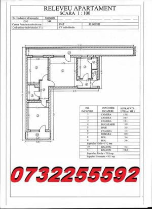 Vand Apartament 3 Camere.doua balcoane.Etj 2 10 Liber.Zona Sud - imagine 2